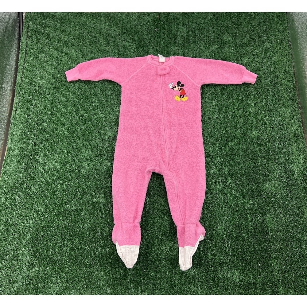 Vintage Mickey's Stuff for Kids Mickey Mouse Footies Pajamas Girls 4T Pink